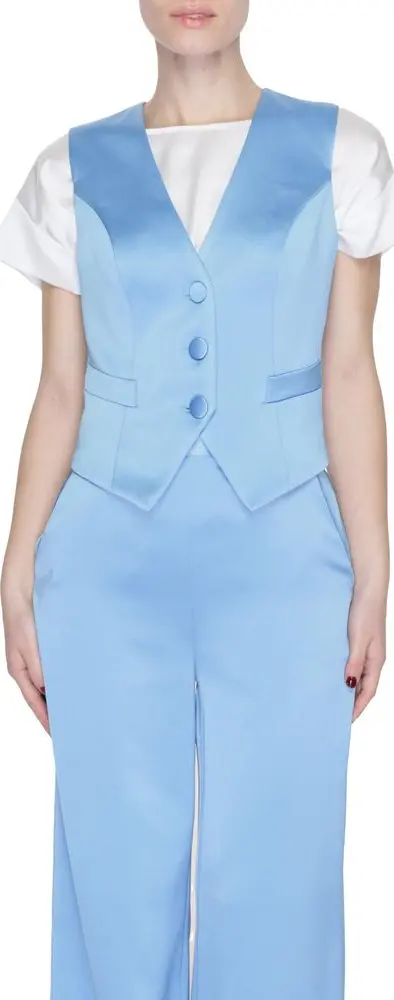 Blue Polyester Waistcoat