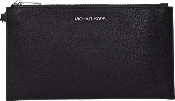 Black Leather Clutch Bag