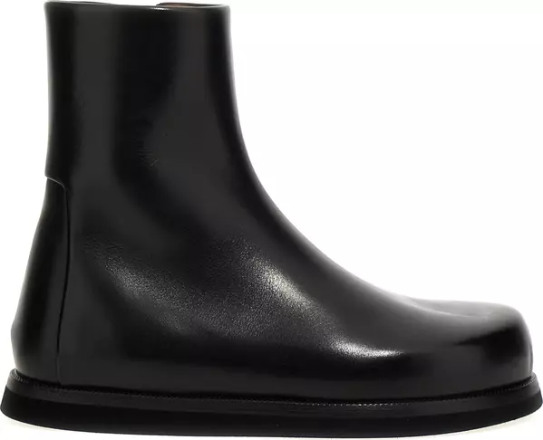 Black Calfskin Ankle Boots