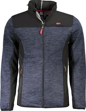 Blue Polyester Men Jacket