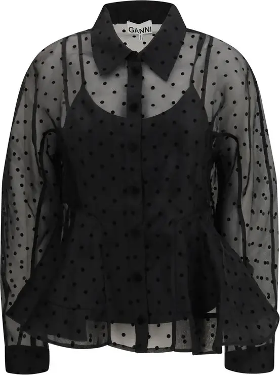 Black Recycled Polyester Pattern Shirt