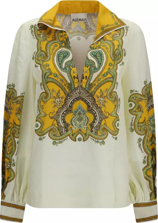 Beige Linen Pattern Shirt