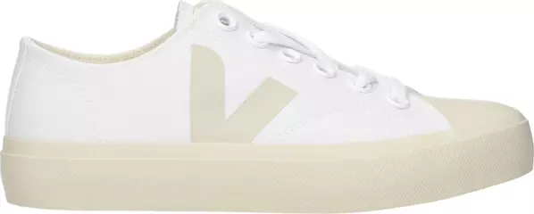 White Fabric Low Top Sneakers
