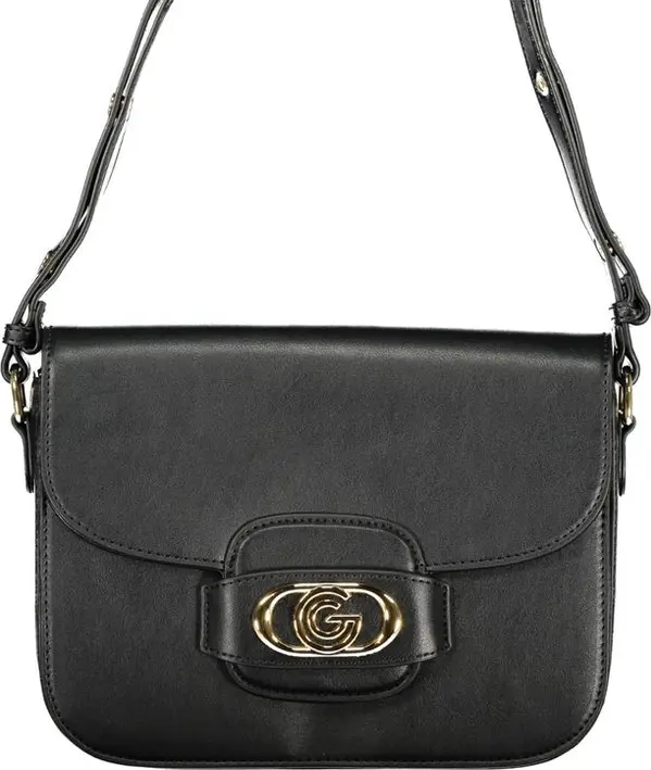 Black Polyurethane Women Handbag