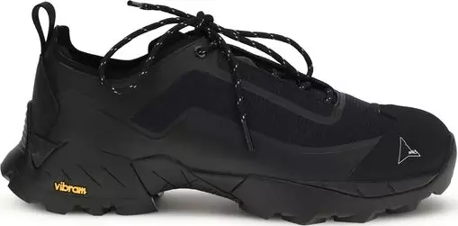 Black Polyester Athletic Sneakers