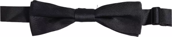Men Dark Blue 100% Silk Adjustable Neck Papillon Bow Tie