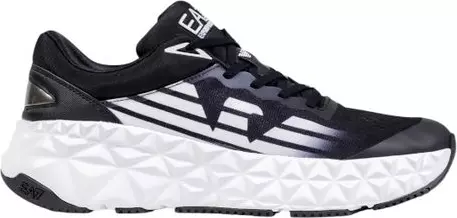 Black And White Polyester Athletic Sneakers