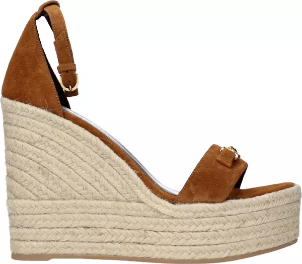 Brown Leather Wedge Sandals