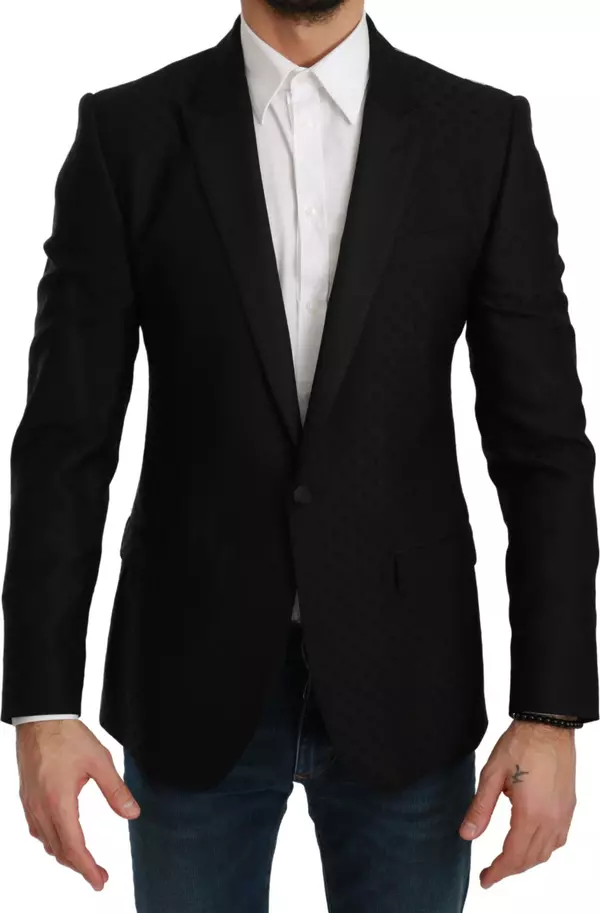 Black Slim Fit Coat Jacket MARTINI Blazer