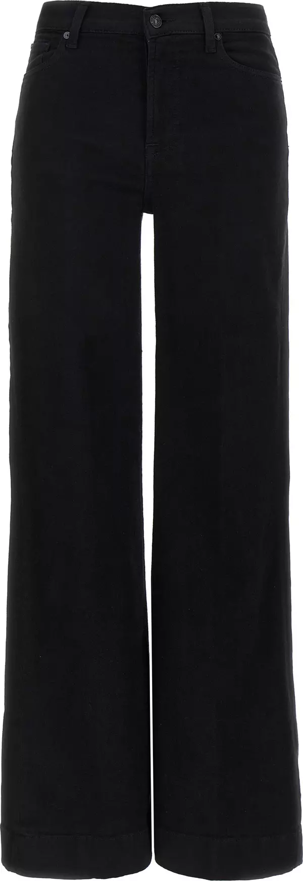 Black Cotton Flared Jeans