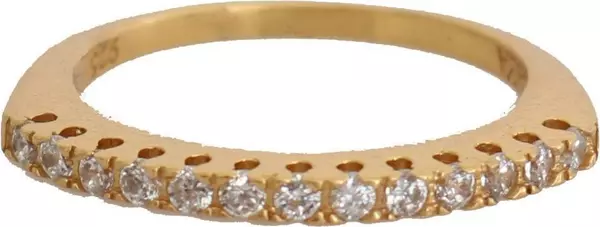 Gold Authentic Womens Clear CZ Gold 925 Silver Ring