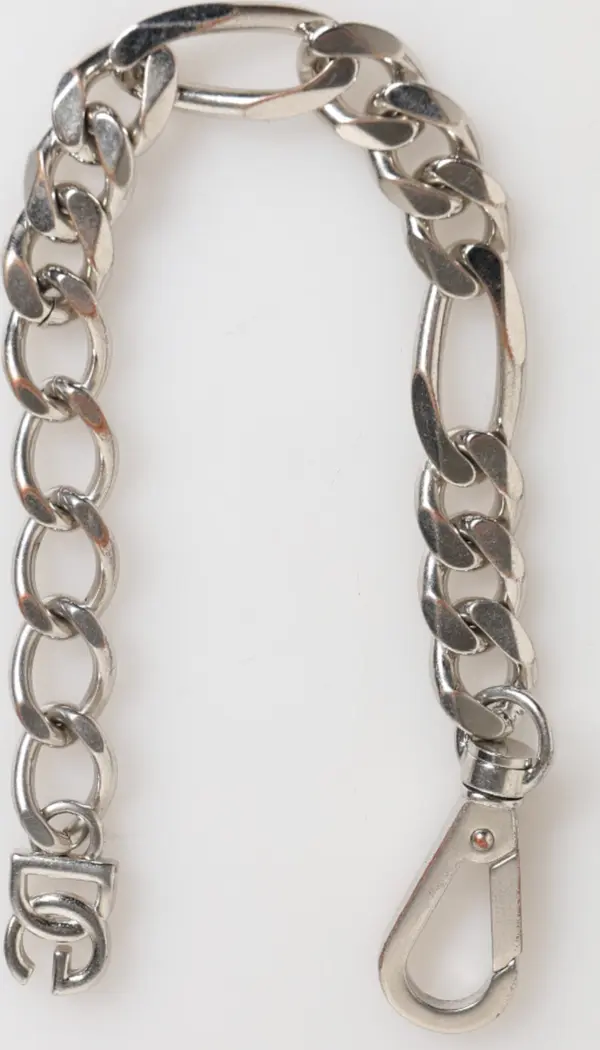 Silver Tone Brass Chain Lobster Clasp DG Logo Bracelet