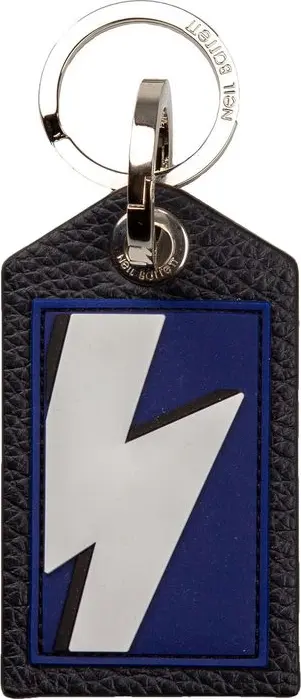 Blue Leather Men Keychain