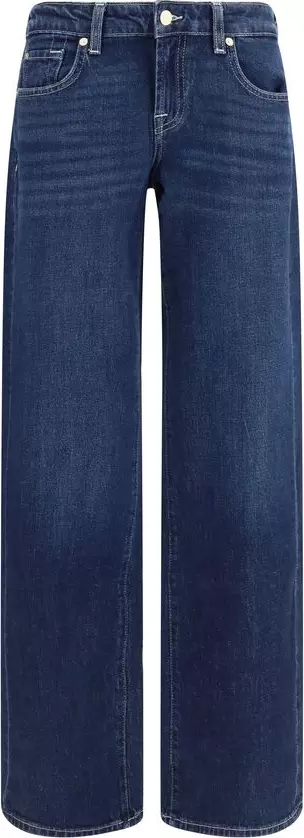 Blue Cotton Straight-Leg Jeans