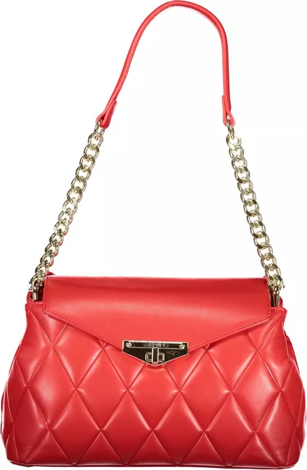 Red Polyurethane Women's Bag