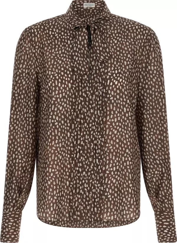 Brown Silk Blouse