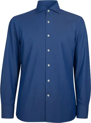 Blue Cotton Men's Shirt