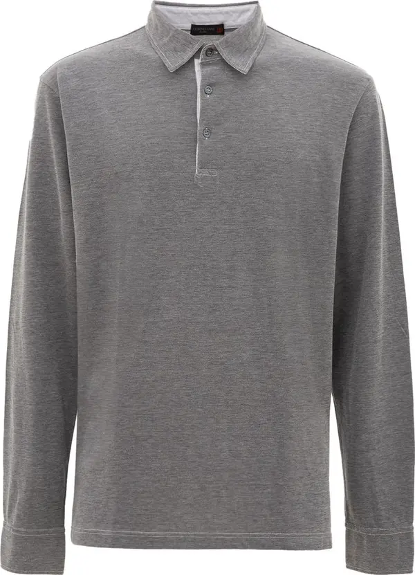 Gray Cotton Polo Shirt