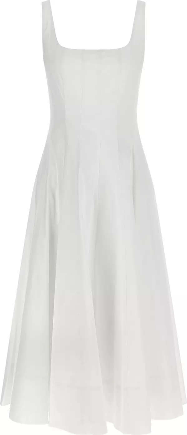 White Cotton Midi Dress