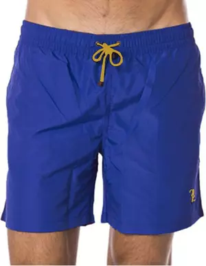 Blue Polyester Men's Swim Trunk