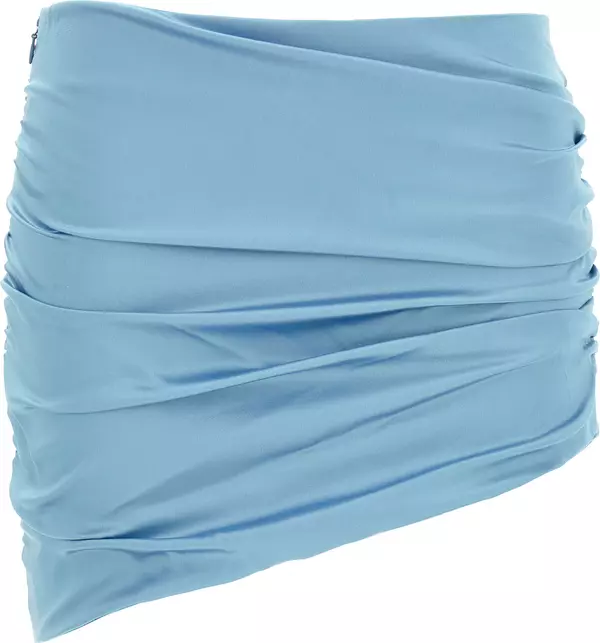 Blue Silk Long Skirt