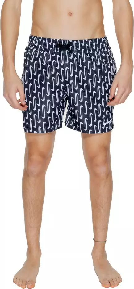 Black Polyester Swim Shorts