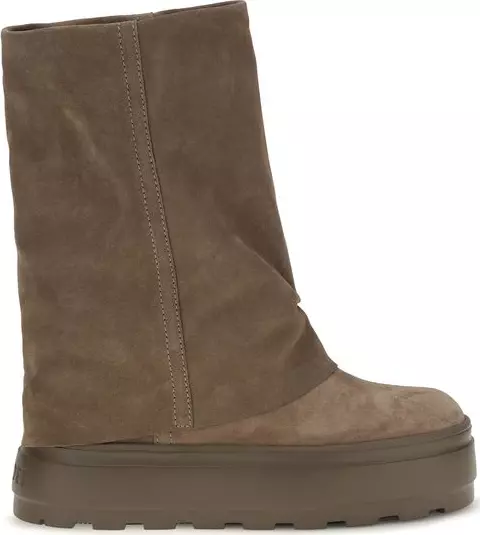 Brown Calf Leather Bos Taurus Flat Boots