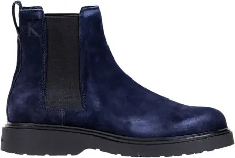 Blue Suede Leather Chelsea Boots