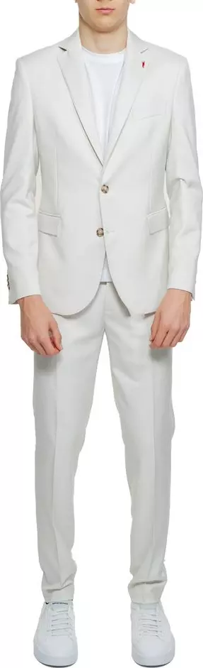 Beige Polyester Two-Piece Suit