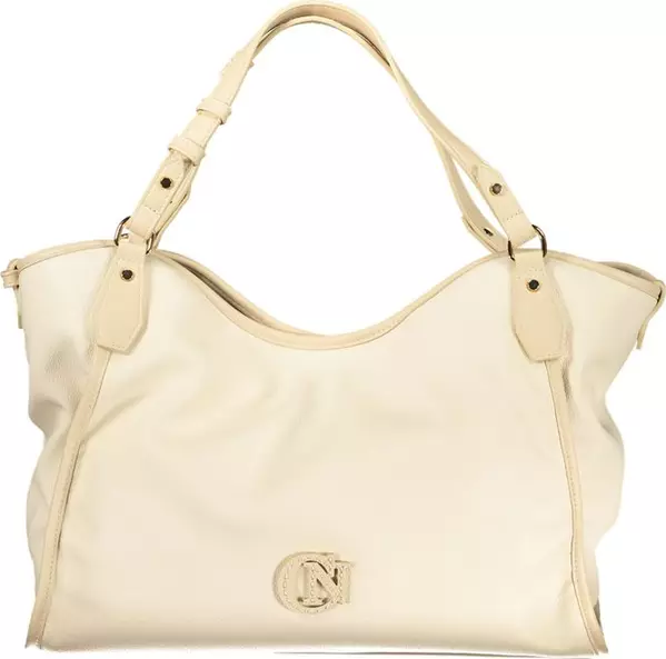 Beige Polyurethane Women Shoulder Bag