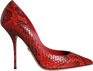 Red Leather Stiletto High Heels Pumps Shoes