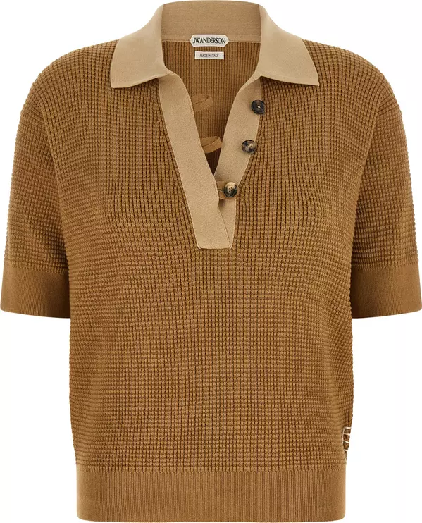Beige Cotton Polo Shirt