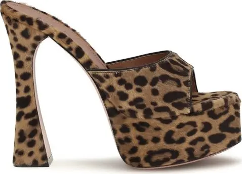 Beige Calf Leather Bos Taurus Platform Sandals