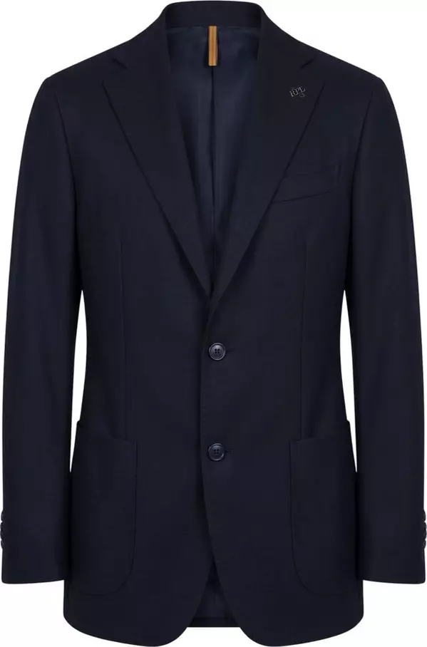 Blue Viscose Men Jacket