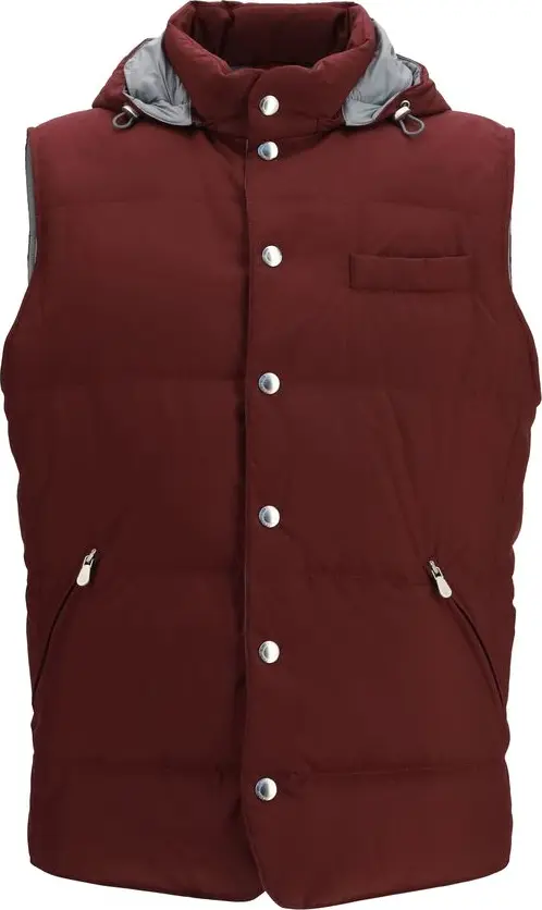 Bordeaux Polyester Sleeveless Jacket