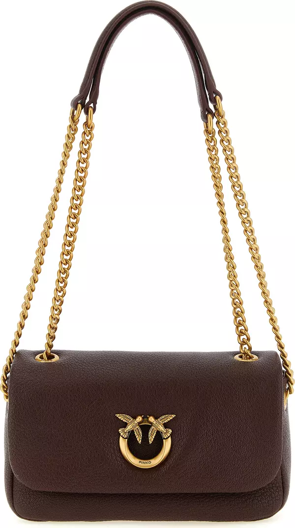 Brown Lamb Leather Shoulder Bag