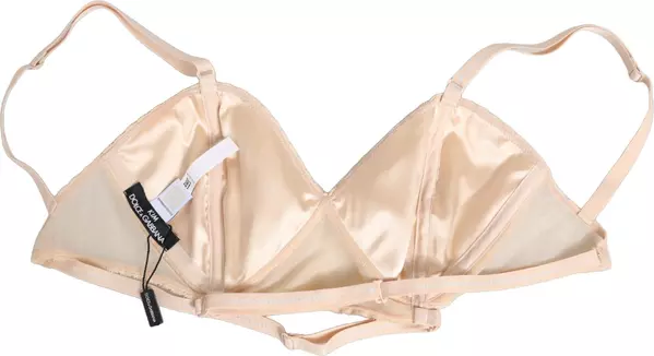 Beige Nylon Triangle Soft Cup Brassiere Underwear