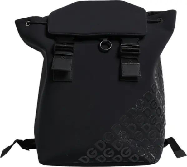 Black Neoprene Nylon DG Logo School Backpack Bag