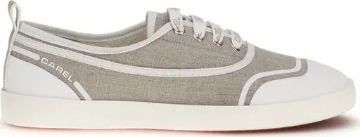 Beige Cotton Low Top Sneakers
