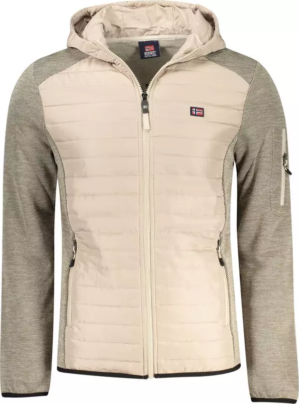 Beige Polyester Men's Jacket