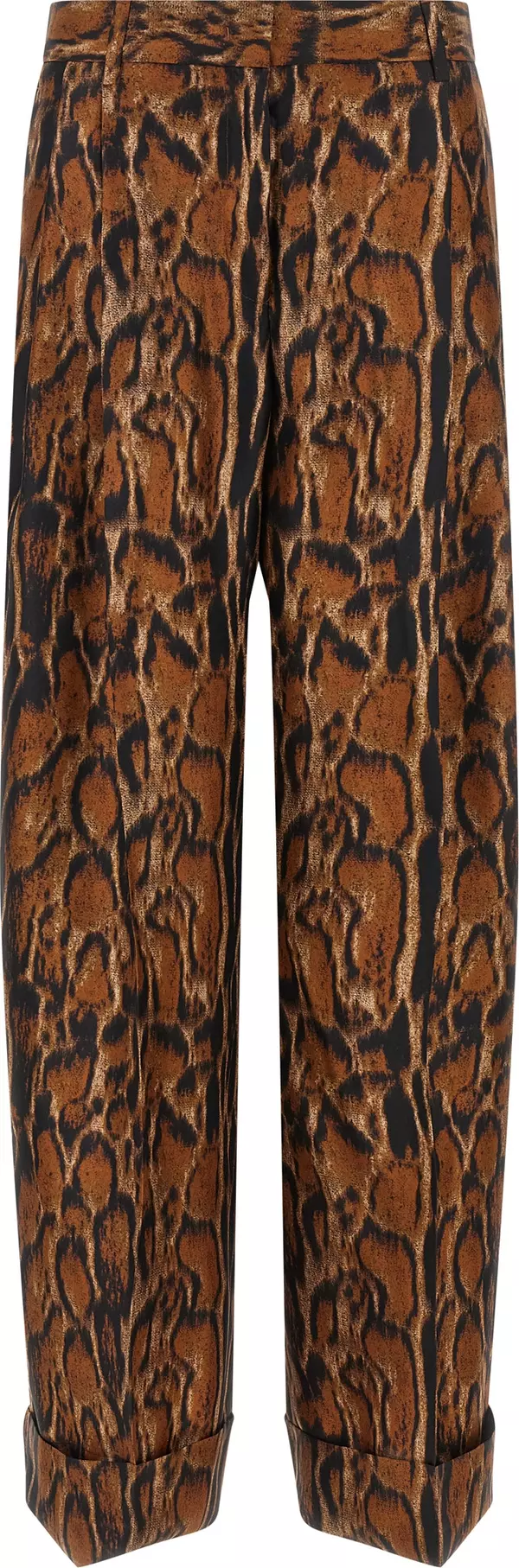 Brown Silk Casual Pants