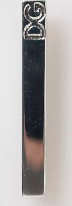 Silver Tone Brass Logo Branded Men Accessory Tie Clip Bar
