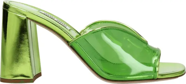 Green Plexiglass Platform Sandals