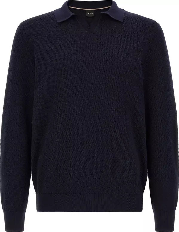 Blue Cotton Polo Shirt