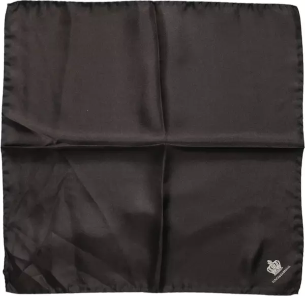 Brown DG Crown Silk Square Men Foulard Scarf