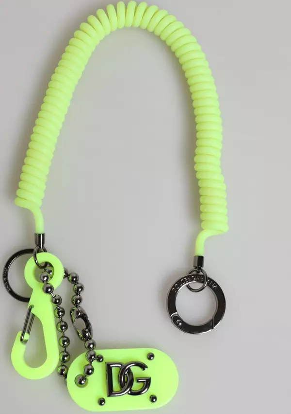 Green Springy Key Holder DG Logo Men's Keychain Keyring