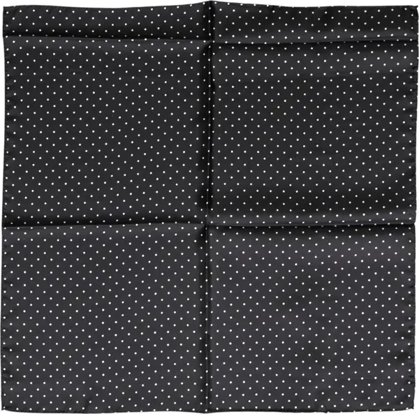 Black Polka Dot Silk Square Foulard Scarf