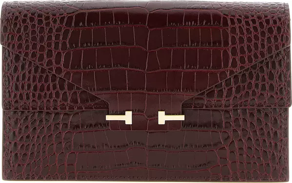 Bordeaux Calfskin Clutch Bag