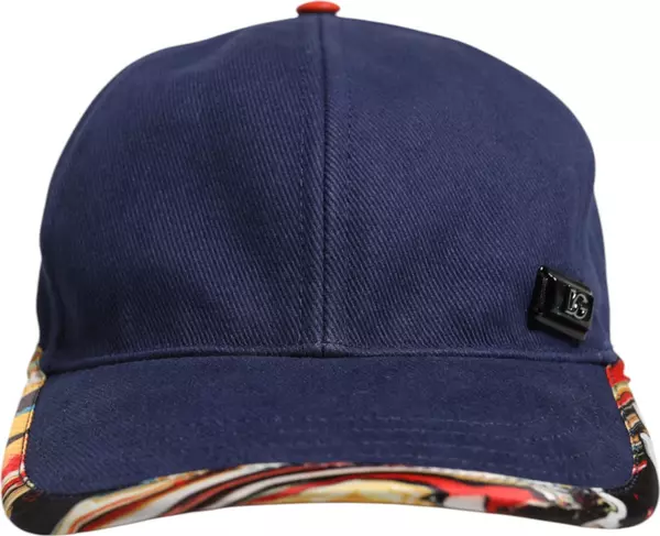 Blue Cotton 6 Panels Baseball Cap