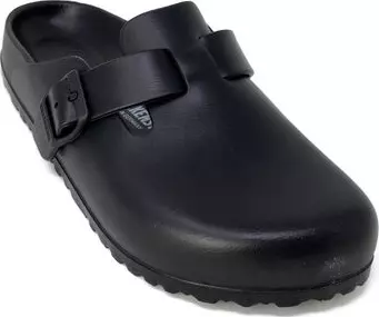 Black Artificial Leather Slippers